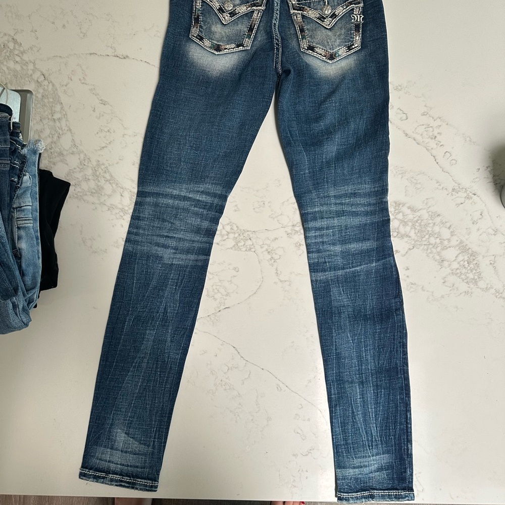Miss Me Blue Skinny Jeans mid rise size 27x32